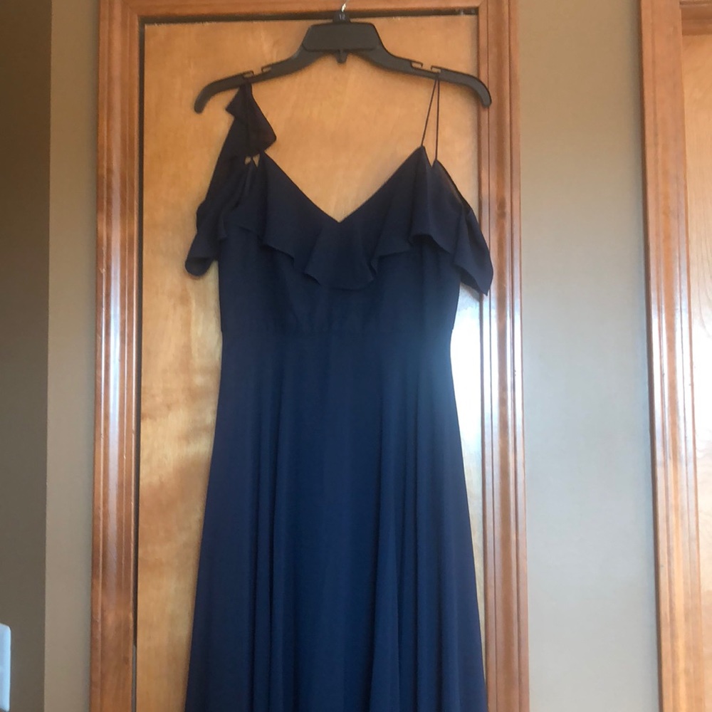 Jenny Yoo Navy Blue Cold Shoulder size 2